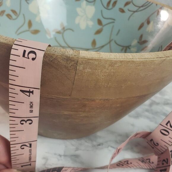 Blue Floral Wooden Bowl - Picture 9 of 9